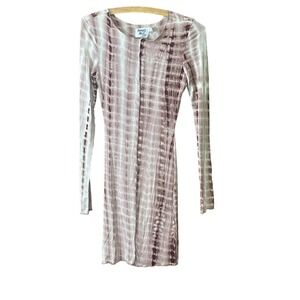 Princess Polly Dress Womens 2 Joani‎ Bodycon Long Sleeve Stretch Brown Tie Dye